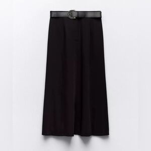 NWT ZARA Women's Belted Cape Midi Length Flowy Skirt A-Line 9878/259 Size S